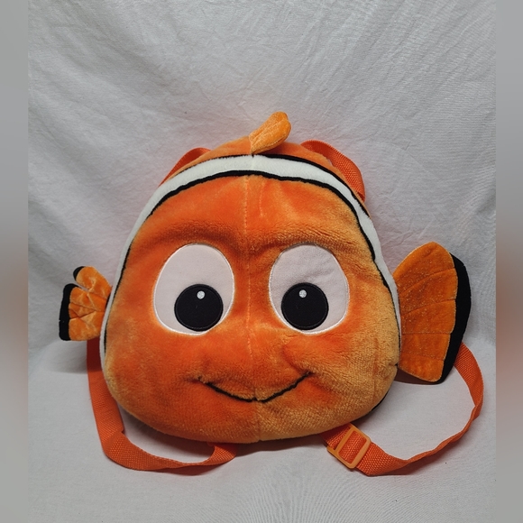 Disney Handbags - Disney Pixar Finding Nemo Orange Clown fish Soft Plush Backpack HTF